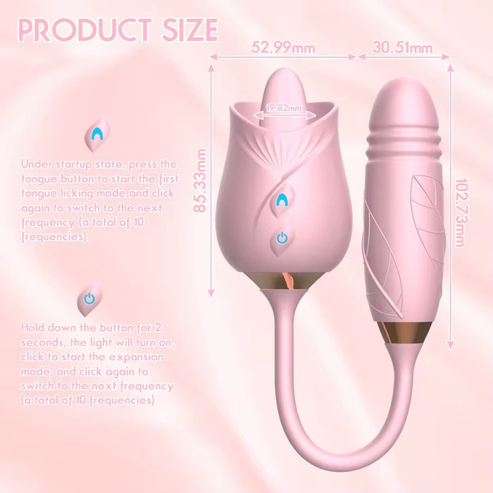 Rose Dildo Combo Vibrator