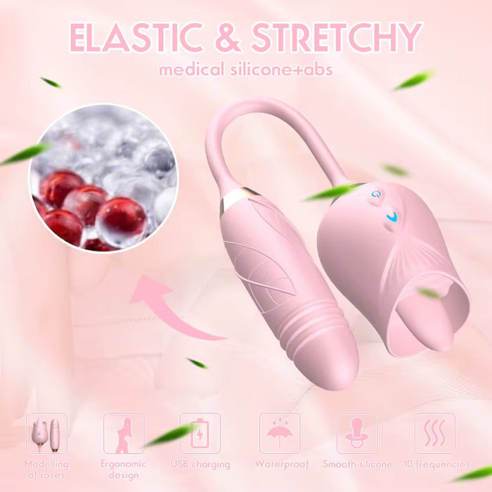 Rose Dildo Combo Vibrator