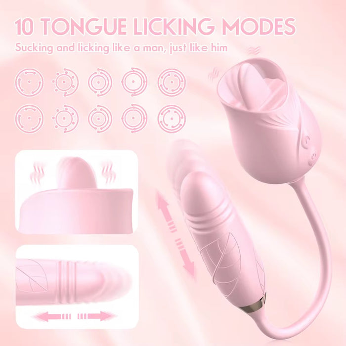 Rose Dildo Combo Vibrator
