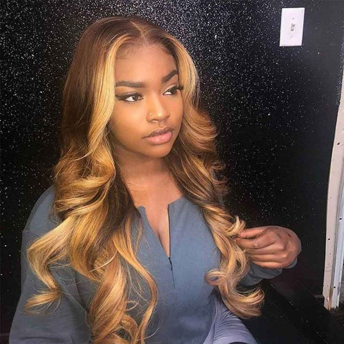 Mixed Bowns BODYWAVE LACE WIG