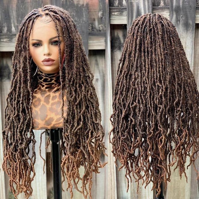 BROWN FAUX LOCS LACE WIG