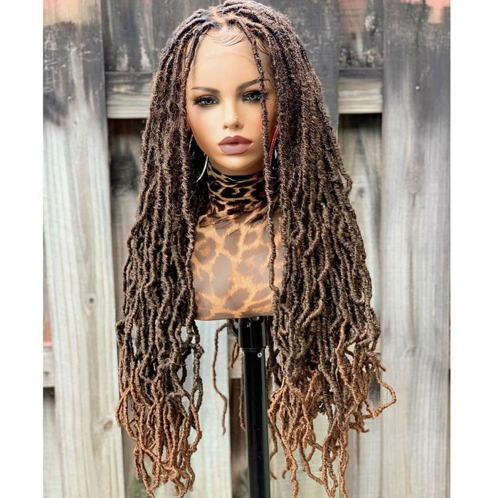 BROWN FAUX LOCS LACE WIG