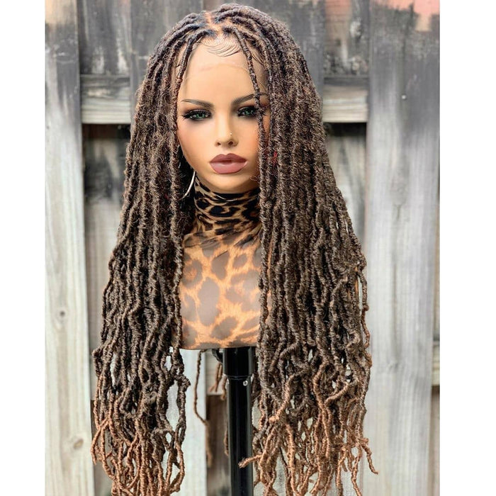 BROWN FAUX LOCS LACE WIG