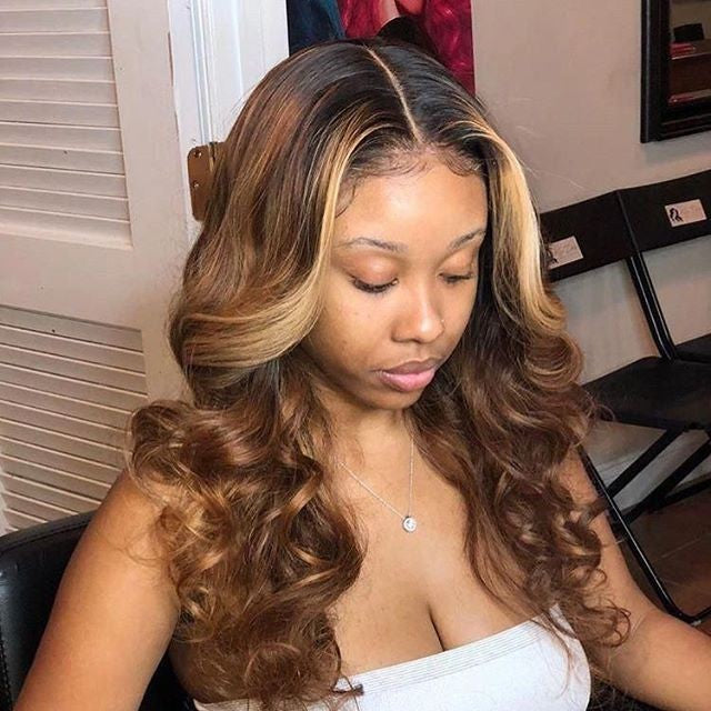 Mixed Bowns BODYWAVE LACE WIG