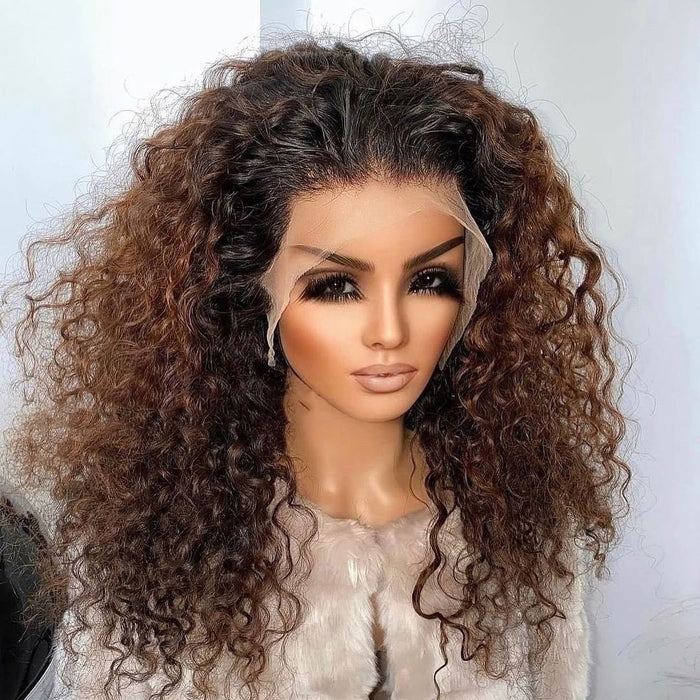 Ombré Brown CURLY LACE Wig