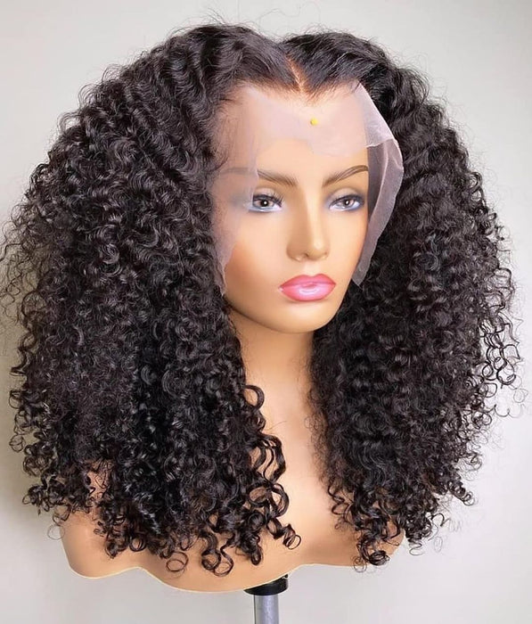 BLACK CURLY LACE WIG