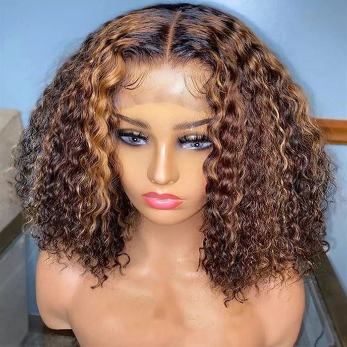 Mixed Browns Curly LACE WIG