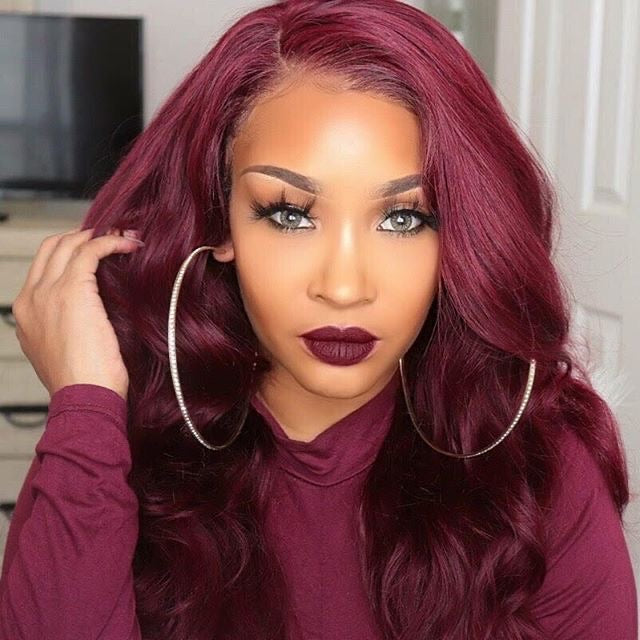 Burgundy BODYWAVE LACE WIG