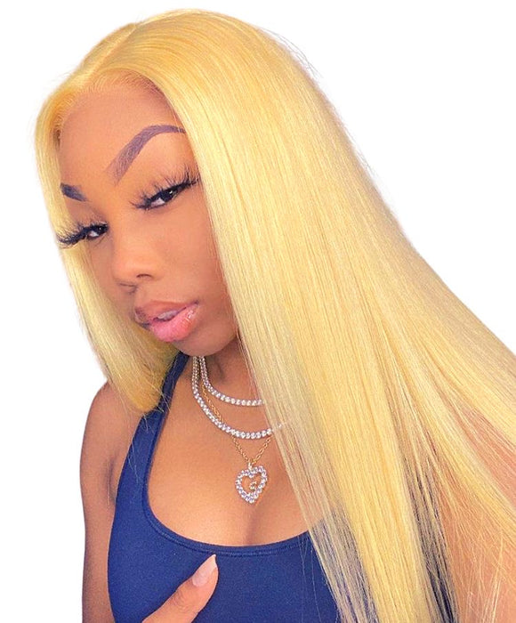 613 PLATINUM BLONDE 32” BONE STRAIGHT LACE WIG