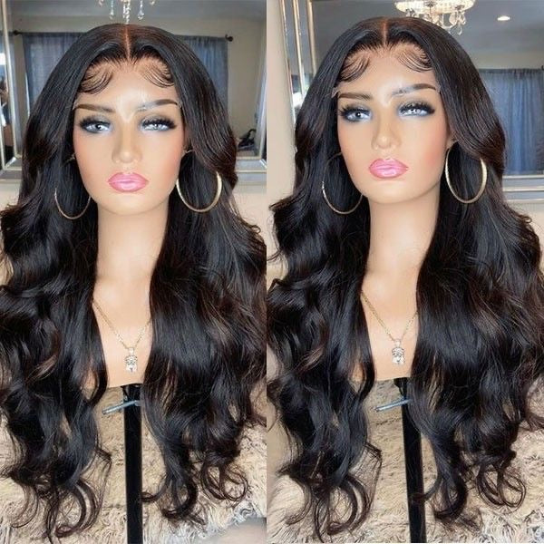 28” BLACK BODYWAVE LACE WIG