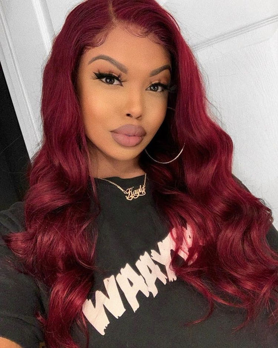 Burgundy BODYWAVE LACE WIG