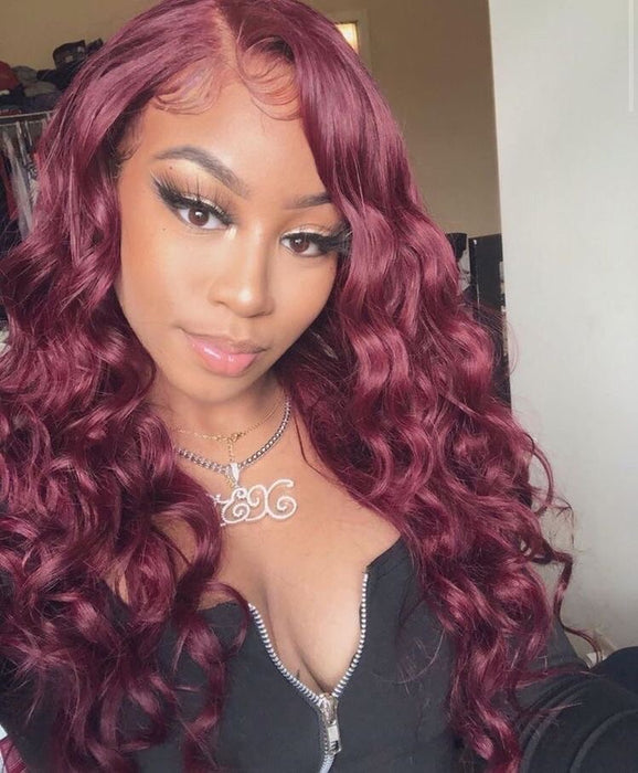 Burgundy BODYWAVE LACE WIG