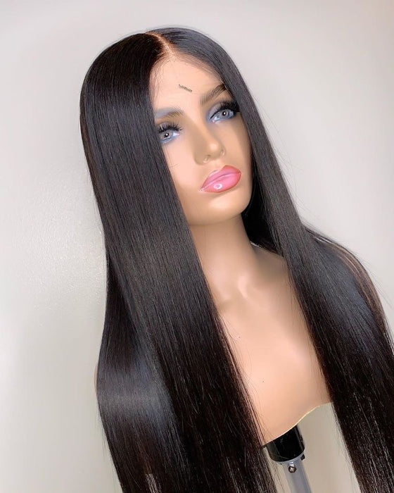 Coloured Mid Part BONE STRAIGHT WIG