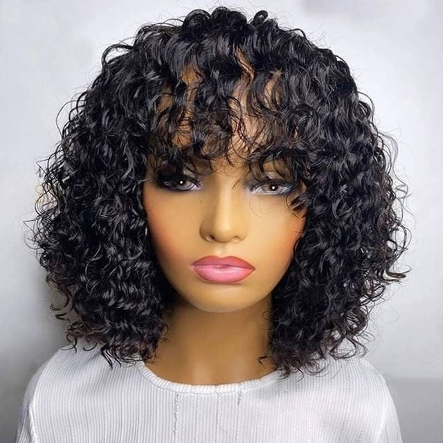 CURLY BANGS BOB WIG