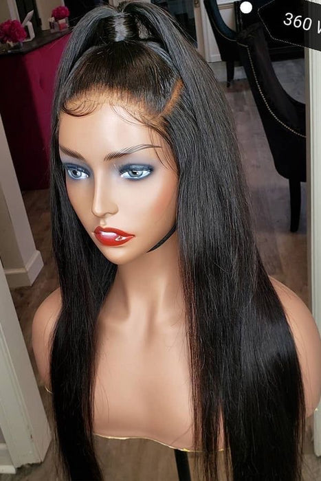 Mid Part BONE STRAIGHT lace wig